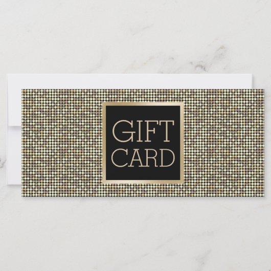 Carte Certificat cadeau Modern Gold Parties scintillant (Devant)
