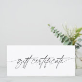 Carte Certificat Cadeau Modern Script Ajoutez Votre Mont (Debout devant)