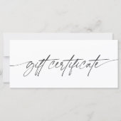 Carte Certificat Cadeau Modern Script Ajoutez Votre Mont (Devant)