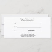 Carte Certificat-cadeau moderne (Dos)