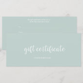 Carte Certificat cadeau moderne (Devant / Derrière)