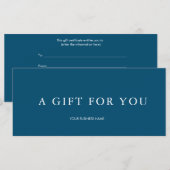 Carte Certificat cadeau moderne (Devant / Derrière)