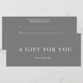 Carte Certificat cadeau moderne (Devant / Derrière)