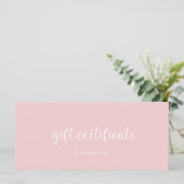 Carte Certificat cadeau moderne (Debout devant)