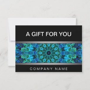 Carte Certificat cadeau moderne Blue & Green Gems