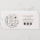 Carte Certificat cadeau moderne Botanique Blush & Black (Dos)