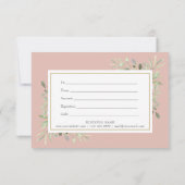 Carte Certificat Cadeau Moderne Chic avec Feuillage (Dos)
