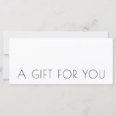 Carte Certificat Cadeau Moderne Chic Minimaliste (Devant)