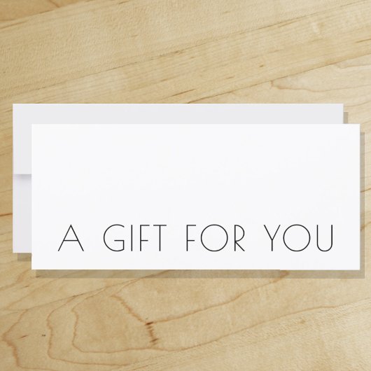 Carte Certificat Cadeau Moderne Chic Minimaliste