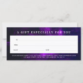Carte Certificat cadeau moderne Dark & Moody Purple Smok (Dos)