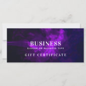 Carte Certificat cadeau moderne Dark & Moody Purple Smok (Devant)