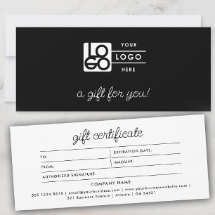 Carte Certificat Cadeau Moderne Écriture Minimaliste