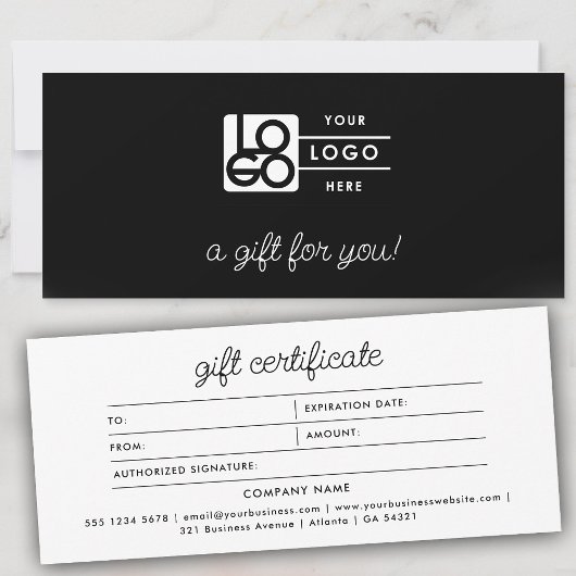 Carte Certificat Cadeau Moderne Écriture Minimaliste