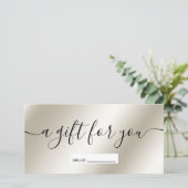 Carte Certificat cadeau moderne en dégradé métallique pe (Debout devant)