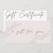 Carte Certificat cadeau moderne et élégant pour petites  (Devant / Derrière)