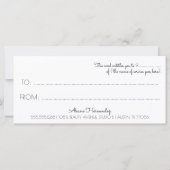 Carte Certificat cadeau moderne minimaliste chic (Dos)