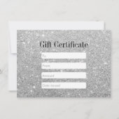 Carte Certificat cadeau Moderne Parties scintillant Arge (Dos)
