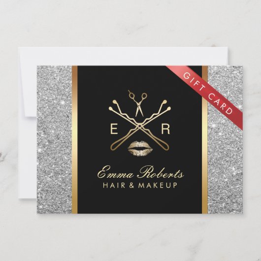 Carte Certificat cadeau Moderne Parties scintillant Arge (Devant)