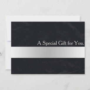 Carte Certificat Cadeau Moderne Rayure Faux Argent Cool