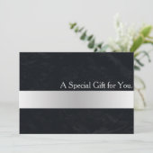Carte Certificat Cadeau Moderne Rayure Faux Argent Cool (Debout devant)