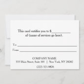 Carte Certificat Cadeau Moderne Rayure Faux Argent Cool (Dos)