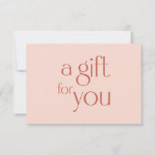 Carte Certificat Cadeau Moderne Rose Beige (Devant)