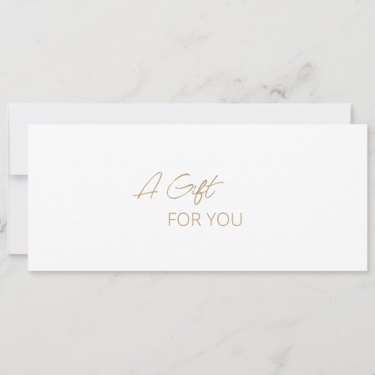 Carte Certificat cadeau moderne simple or élégant (Devant)