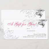 Carte Certificat cadeau moderne vente au détail Floral C (Devant / Derrière)