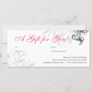 Carte Certificat cadeau moderne vente au détail Floral C