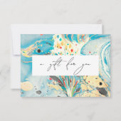 Carte Certificat cadeau moderne Voucher Marbre Bleu Scri (Dos)