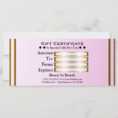Carte Certificat Cadeau Monogramme Glam Or Rose Brillant (Dos)