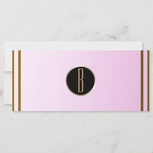 Carte Certificat Cadeau Monogramme Glam Or Rose Brillant (Devant)