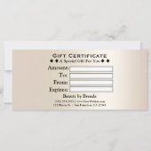 Carte Certificat Cadeau Monogramme Pearl Shimmer Gold Gl (Dos)