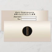 Carte Certificat Cadeau Monogramme Pearl Shimmer Gold Gl (Devant / Derrière)