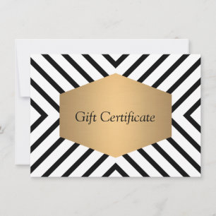 Carte Certificat cadeau Motif noir et blanc Retro Mod