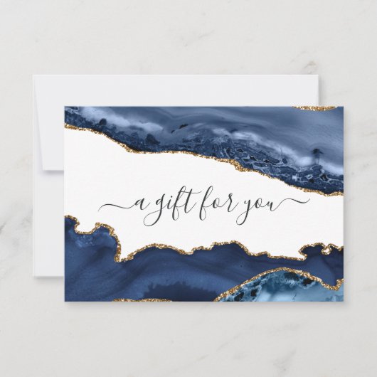 Carte Certificat-cadeau Navy et Agate Or (Devant)