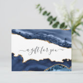 Carte Certificat-cadeau Navy et Agate Or (Debout devant)