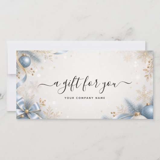 Carte Certificat cadeau Noël élégant avec QR Code (Devant)