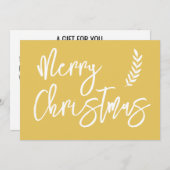 Carte Certificat cadeau Noël Script moderne (Devant / Derrière)