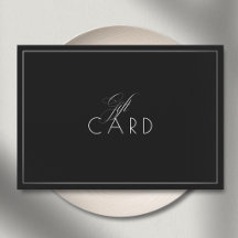 Certificat Cadeau Noir Bordure Minimaliste Élégant