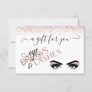 Carte Certificat cadeau Oeil Brown Lashes Rose Or