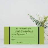 Carte Certificat cadeau Olive Green (Debout devant)