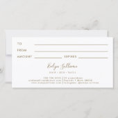 Carte certificat cadeau opal design (Dos)