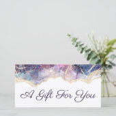 Carte certificat cadeau opale foncé (Debout devant)