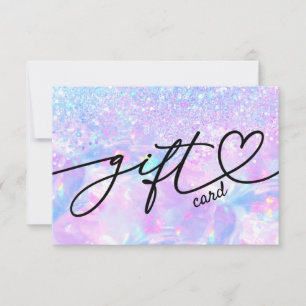 Carte certificat cadeau opale paillettes faux