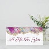 Carte Certificat cadeau optionnel Fuchsia (Debout devant)