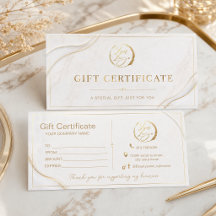 Certificat Cadeau Or Élégant | Luxe