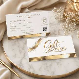 Carte Certificat Cadeau Or Luxe – Métalisé Élégant