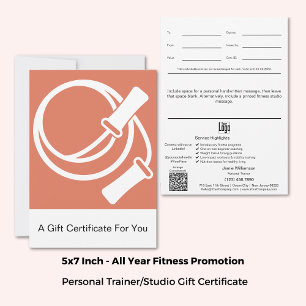Carte Certificat-cadeau Orange Blanc 5"x7" pour Habitude