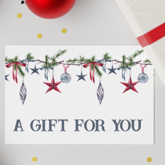 Carte Certificat cadeau Ornements de Noël